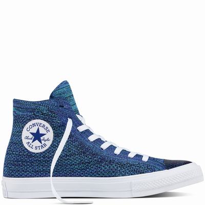 Converse Chuck Taylor All Star X Nike Flyknit High Tops Mens - Indigo/Blue Shoes (350NTBZM)